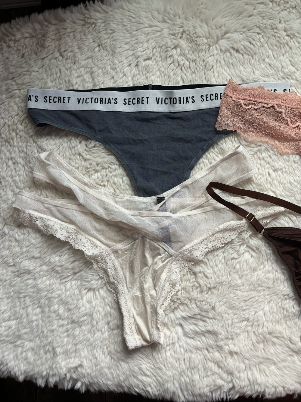 Victoria's Secret Lace and Cotton Thong Panties Bundle Size XL - Picture 2 of 4